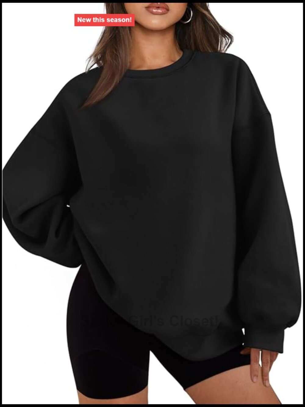 Womens Oversized Crewneck Sweatshirt Long Sleeve Pullover Casual Fall